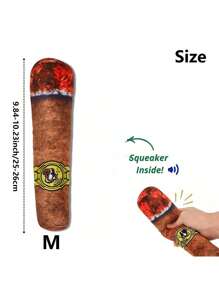 Interesting Interactive Dog Doll, Plush Squeaky Chew Doll With Cigar Design, Suitable For Medium And Small Dogs, Cute Fluffy Pet Gift Idea For Dog Birthday