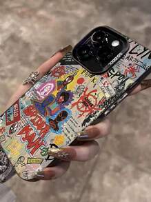 Cartoon Pattern Shock-Proof Hard Phone Case Compatible With Iphone 16 Pro/11/12/13/14/15 - 彩色 - 查看 4