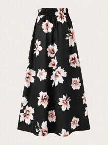 大码休闲花卉印花长裙