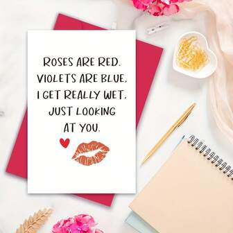 1 张趣味爱情卡，情人节贺卡，送给丈夫和男朋友的性感周年纪念卡