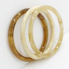 3pcs Amber Color Resin Bangle Bracelets, Classic Design Suitable For Daily Wear And Festivals For Valentine's Day - Multicolor - View 2