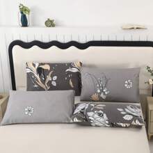 3pcs Floral Bedding Set [1 Duvet Cover + 2 Pillow Shams], Modern Style, Soft And Comfortable, Suitable For Home, Hotel, School, Dormitory, Bedroom, Guest Room, All Season