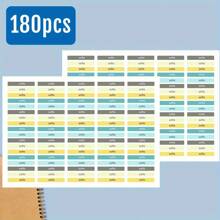 Set di 180 etichette adesive personalizzabili per forniture scolastiche, resistenti all'acqua, etichette personalizzate per matite, scatole del pranzo, libri, borracce e spazzolini da denti - materiale in carta - Multicolore - Visualizzare 10