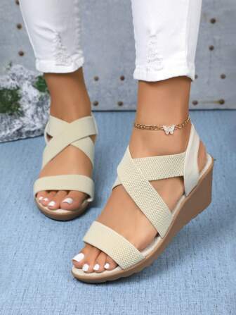 Women's New Summer Flat Roman Lace-Up Sandals, Non-Slip Foam Soles, Fashion Versatile Casual Lightweight Shoes