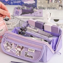 Sanrio Sanrio Kawaii Hello Kitty & Kuromi & Cinnamoroll & Melody Licensed 9-Layer Large Capacity Pencil Case,2025 Back To School Essential,Summer Travel/Dorm Room/Office Desk,School Supplies Upgrade,Extra Large Capacity For Pens/Art Supplies/Cosmetics,Waterproof Multi-Layer Internal Multi-Pocket Pencil Case,Back To School,School Supplies,Pencil Pouch,School Bag