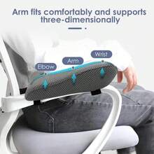 Almohadillas ergonómicas para apoyabrazos, funda para reposa-brazos, almohadillas para el codo del apoyabrazos, almohadillas para el codo de la silla, soporte lavable para sillas de ruedas y sillas de computadora - Gris - Ver 7