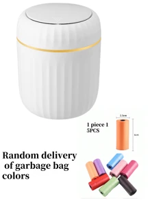 Mini Solid Color Desktop Trash Can With Lid And Button, Suitable As Small Garbage Bin For Home Office Desk