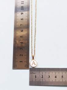1pc Gold Name Initial Pendant Necklace, A-Z Option, Suitable For Daily Wear