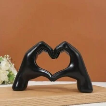 1 buc. Meșteșuguri creative în stil minimalist, rășină aurie, decor cu gesturi de inimă pentru sufragerie, dormitor, dulap TV, cadou de Ziua Îndrăgostiților, ornament decorativ minimalist modern, cadou de aniversare, cadou de petrecere, decor de nuntă, decorațiune de sărbători de Halloween