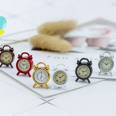 1 mô hình đồ nội thất nhà búp bê tỉ lệ 1:12, phụ kiện trang trí cảnh quan vi mô sáng tạo, đồng hồ báo thức mini, đồ trang trí bàn làm việc, bộ đồ chơi mini tự làm, quà tặng sinh nhật, phụ kiện trang trí nhà búp bê, bộ đồ chơi nhà búp bê thu nhỏ