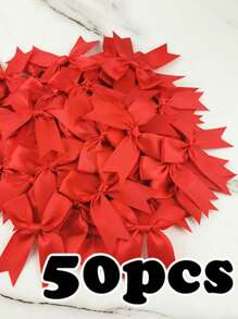 50 piezas/paquete Lazos de cinta de grosgrán hechos a mano, multicolor, suministros artesanales decorativos para envolver regalos, decoración de fiestas, accesorios para el cabello, ropa, decoraciones navideñas, del Día de San Valentín, regalos navideños y decoración navideña para el hogar - Multicolor - Ver 13