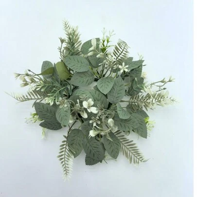 1 件人造植物烛台花环装饰，节日婚礼餐桌假花道具