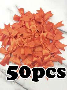 50 piezas/paquete Lazos de cinta de grosgrán hechos a mano, multicolor, suministros artesanales decorativos para envolver regalos, decoración de fiestas, accesorios para el cabello, ropa, decoraciones navideñas, del Día de San Valentín, regalos navideños y decoración navideña para el hogar - Multicolor - Ver 18