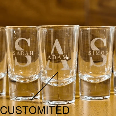 Personalized Engraved Shot Glass - Groomsmen, Bridesmaids, Wedding, Birthday, Anniversary Gifts, Party, Birthday Decoration, Multi-Functional, Anti-Mold, Ornamental, Exquisite, Stylish, Adorable, Modern, Custom, Unique, Personalized, Ideal Gifts For Him, Ideal Gifts For Her, Her, Boyfriend, Girlfriend, Dad, Mom, Family, Friends, Son, Daughter, Kids, Kitchen, Dining Room, Bedroom, Office, Living Room, Home, Garden, Tea Room, For Birthdays, For Housewarming, For Graduation, Brunch-Ready