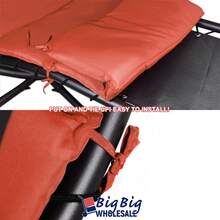 Patio Hanging Chaise Swing Lounge Chair Cushion Orange Outdoor Canopy Arc Stand - 1 - View 8