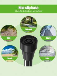 1 件轻质铝合金折叠登山杖，户外徒步手杖 - 彩色 - 查看 5