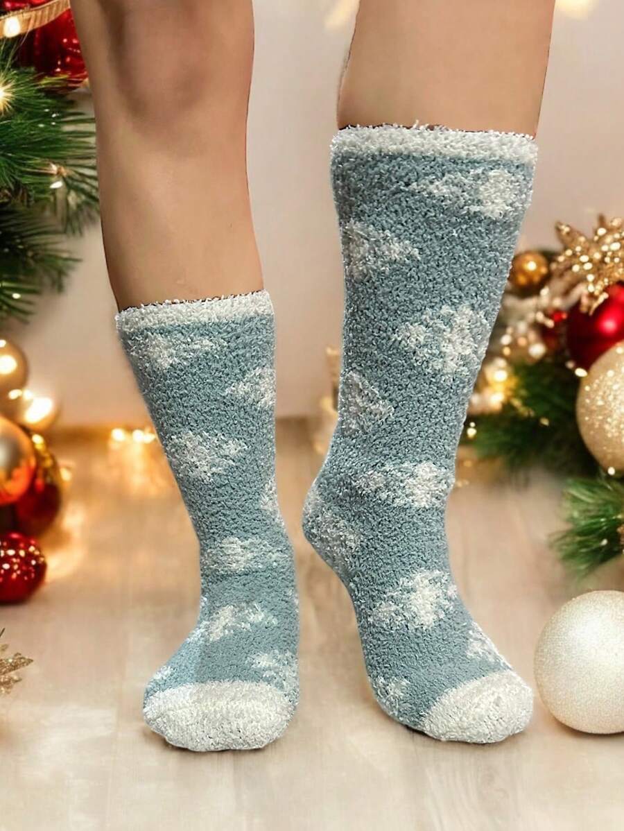 CALENTADORES CALCETAS MEDIAS AFELPADAS CALIENTITAS - Verde Lima - Ver 1