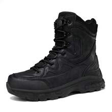 Women's Men's Military Boots Fashionable Women's Tactical Boots Outdoor Hiking Shoes Men's Boots Desert Boots - màu đen - Xem 1