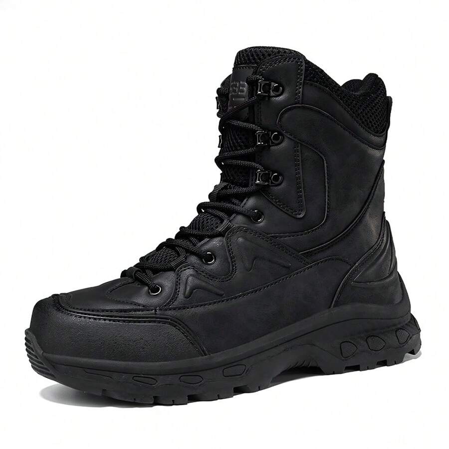 Women's Men's Military Boots Fashionable Women's Tactical Boots Outdoor Hiking Shoes Men's Boots Desert Boots - màu đen - Xem 1