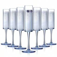 可重复使用的塑料香槟杯 6 盎司/180 毫升，大容量酒杯，适合新年派对、圣诞节庆典、结婚周年派对 - 彩色 - 查看 4