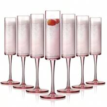 可重复使用的塑料香槟杯 6 盎司/180 毫升，大容量酒杯，适合新年派对、圣诞节庆典、结婚周年派对 - 彩色 - 查看 3