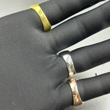 European And American Hip-Hop Style 3-Circle Zirconia Unique Ring, Shiny Brass Fully Zirconia Hiphop Jewelry