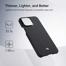IPhone 14 Pro Max Case Compatible With MagSafe Slim 6.7-Inch Aramid Fiber Made Case-Less Touch Feeling 1500D Black/Grey Twill Gifts For Family, Friends, Kids, Birthday,Spring, Holiday, Boyfriends, Girlfriends, Valentine's Day - 1500DBlack-iPhone14ProMax - View 2