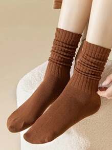 1 Pair/5 Pairs Women's Warm Knee High Socks, Colored Bubble Leg Warmers, Sports Socks For Autumn/Winter