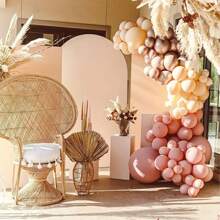 20pcs/40pcs Rose Gold & White Balloon Set, 10-Inch Metallic Pink & Ivory Latex Balloons Suitable For Brides, Christenings, Bohemian Birthdays, Wedding Anniversaries, Indoor & Outdoor Decor