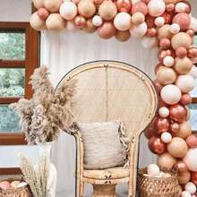 20pcs/40pcs Rose Gold & White Balloon Set, 10-Inch Metallic Pink & Ivory Latex Balloons Suitable For Brides, Christenings, Bohemian Birthdays, Wedding Anniversaries, Indoor & Outdoor Decor