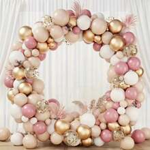 20pcs/40pcs Rose Gold & White Balloon Set, 10-Inch Metallic Pink & Ivory Latex Balloons Suitable For Brides, Christenings, Bohemian Birthdays, Wedding Anniversaries, Indoor & Outdoor Decor