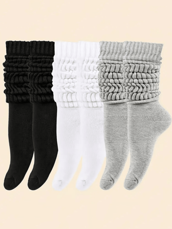 1 Pair/5 Pairs Women's Warm Knee High Socks, Colored Bubble Leg Warmers, Sports Socks For Autumn/Winter