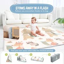 Baby Play MAT 71" X 79" X 0.6: Foldable, Padded Floor Mat For Crawling, Playing, And Toddler Playroom | Baby Care Foam Mat | Extra-Large Floor Mats For Kids | Playpen Mat For Babies And Toddlers - 71 X 79 X 0.6 Inches - View 2