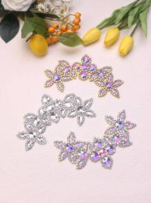 6 件装全新彩色水晶玻璃水钻手工新娘腰带背胶贴纸装饰 DIY 适用于礼服、婚纱配饰 - 多色 - 查看 3