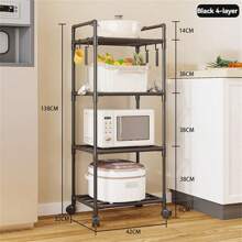 1 件装多层置物架（不含篮子），果蔬收纳架，多功能落地置物架，厨房配件，家居收纳整理用品，书架，情人节浴室装饰 - 彩色 - 查看 16