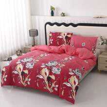 3pcs Floral Bedding Set [1 Duvet Cover + 2 Pillow Shams], Modern Style, Soft And Comfortable, Suitable For Home, Hotel, School, Dormitory, Bedroom, Guest Room, All Season