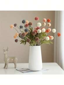 1 Pc Artificial Flower Stem, Brown Plastic Fake Flower, Home Decor