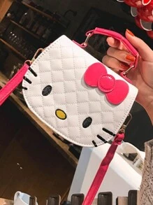 Sanrio Borsa a spalla di Hello Kitty Sanrio, borsa a tracolla carina con cartone animato, borsa mini alla moda, portamonete per ragazze, borsa a tracolla mini per telefono cellulare e piccoli oggetti, per il ritorno a scuola
