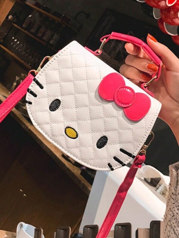 Sanrio Borsa a spalla di Hello Kitty Sanrio, borsa a tracolla carina con cartone animato, borsa mini alla moda, portamonete per ragazze, borsa a tracolla mini per telefono cellulare e piccoli oggetti, per il ritorno a scuola