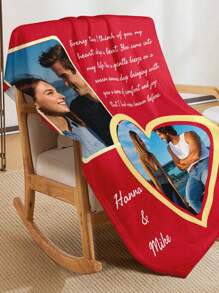 SEPTEVAGUS 1pc Customized Love Pattern Flannel Blanket With Photo For Valentine's Day, Custom Valentines Blanket Custom Photo Wedding Blanket For Pet Girlfriend Boyfriend Custom Photo Blanket For Couples Gifts Christmas Valentines Day Couples Gifts Wife Husband New Year Day