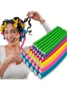 10 pezzi Rulli per capelli flessibili senza calore - Bacchette arricciacapelli pieghevoli per ricci morbidi in schiuma fai-da-te - Strumenti per acconciature per risultati naturali e da salone, Barra arricciacapelli universale in EVA - Rullo per capelli manuale con design a perla per bellezza e cura personale, Accessori per capelli, Ricci senza calore, Arricciacapelli, Prodotti e accessori per capelli per essenziali da viaggio per barbieri, saloni di bellezza, ritorno a scuola, vacanze