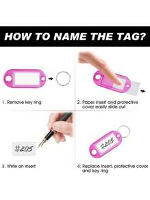 10 件钥匙标签、钥匙标签、10/20/30 包塑料钥匙标签，带环和标签窗口、钥匙链 ID 标签/姓名识别器、行李箱、包、背包、家居装饰