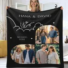 Personalizowany koc ze zdjęciem - Personalizowany flanelowy szal - Z Twoim zdjęciem i tekstem - Nadruk cyfrowy Personalizowany prezent - Idealny dla rodziny, przyjaciół i bliskich - Przytulna dzianina na każdą porę roku - Wielokolorowe - Zobacz 24