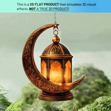 1 pieza Disco decorativo colgante con forma de luna de acrílico con cadena, crea un ambiente festivo para ventanas, letreros de puertas, regalo perfecto para familiares, amigos y mayores - Multicolor - Ver 7