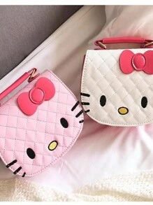 Sanrio Borsa a spalla di Hello Kitty Sanrio, borsa a tracolla carina con cartone animato, borsa mini alla moda, portamonete per ragazze, borsa a tracolla mini per telefono cellulare e piccoli oggetti, per il ritorno a scuola