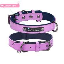 Collar de perro con placa de identificación personalizada, estampado con hueso, acolchado suave, placa de identificación personalizada, collares para perros pequeños, medianos y grandes - Multicolor - Ver 3