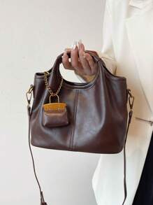 Bolso de uso múltiple minimalista de estilo retro con monedero, bolso de mano, correa de hombro desmontable bolso cruzado para mujeres