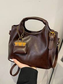 Bolso de uso múltiple minimalista de estilo retro con monedero, bolso de mano, correa de hombro desmontable bolso cruzado para mujeres