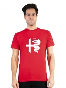 Alfa Romeo Alfa Romeo Milano Men's Cotton T-Shirt Round Neck AR 115 - Red - View 2
