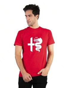Alfa Romeo Alfa Romeo Milano Men's Cotton T-Shirt Round Neck AR 115 - Red - View 8